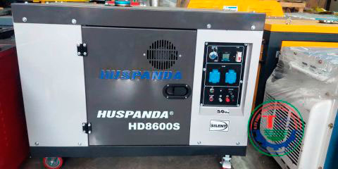 Máy Phát Điện Chạy Dầu 7Kw Huspanda HD8600S Chống Ồn NEW