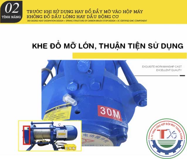 Tời mặt đất SHUANG GE 400kg - 800kg/220v/60m