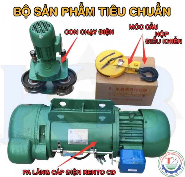 Pa lăng cáp điện CD 1tấn 18m