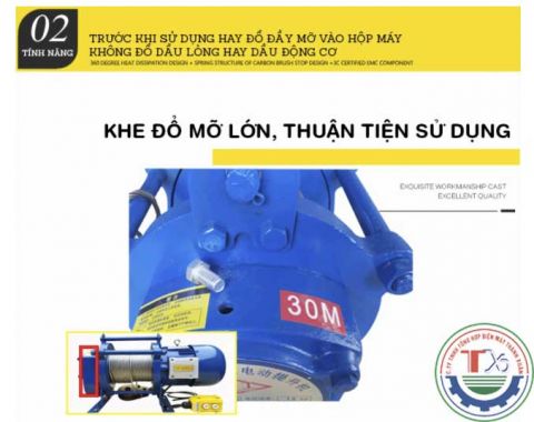 Tời mặt đất SHUANG GE 500kg - 1000kg/220v/30m