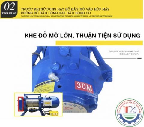 Tời mặt đất SHUANG GE 500kg - 1000kg/380v/60m