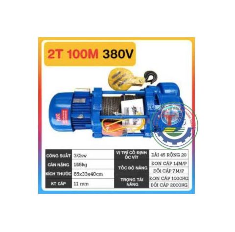 Tời mặt đất SHUANG GE 1000kg - 2000kg/380v/100m