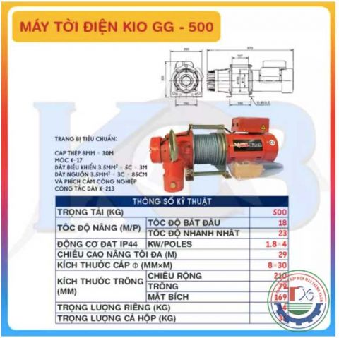 Tời treo KIO Winch GG-500