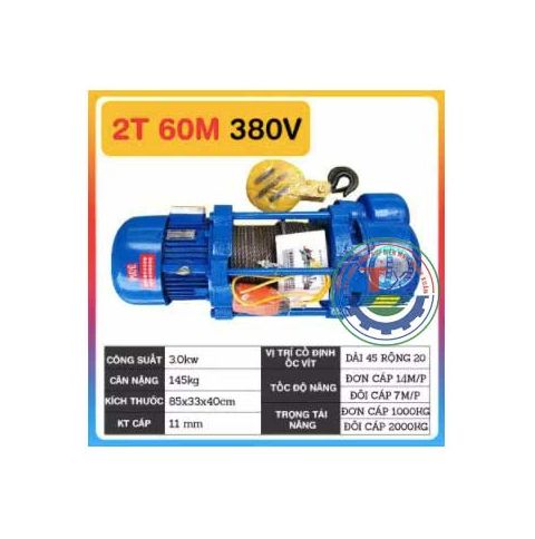 Tời mặt đất SHUANG GE 1000kg - 2000kg/380v/60m